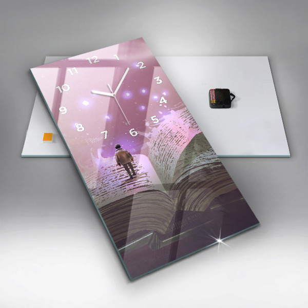 Reloj de vidrio vertical Libro abstracto - espejomat.es