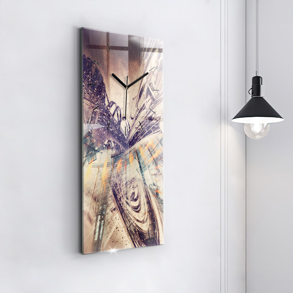 Reloj de vidrio vertical Mecanismo abstracto - espejomat.es
