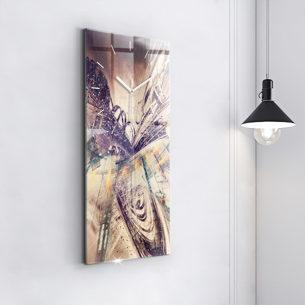 Reloj de vidrio vertical Mecanismo abstracto - espejomat.es