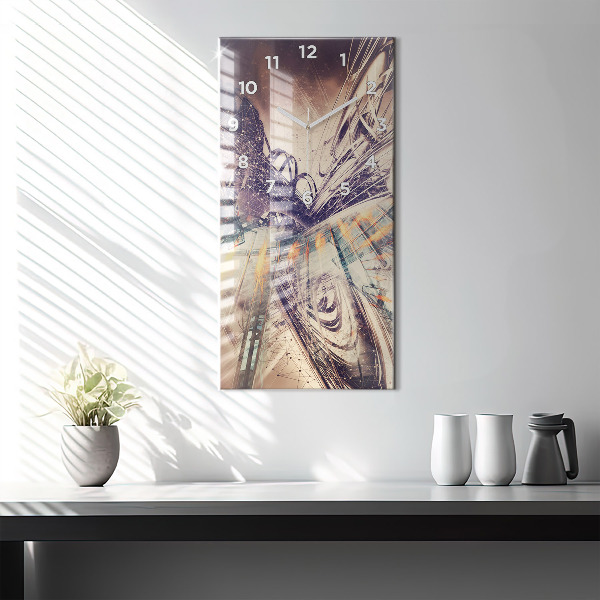 Reloj de vidrio vertical Mecanismo abstracto - espejomat.es