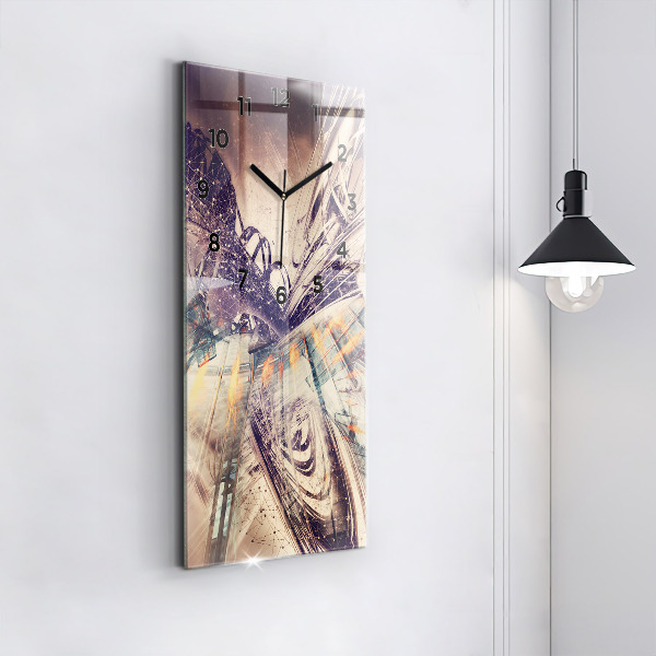 Reloj de vidrio vertical Mecanismo abstracto - espejomat.es