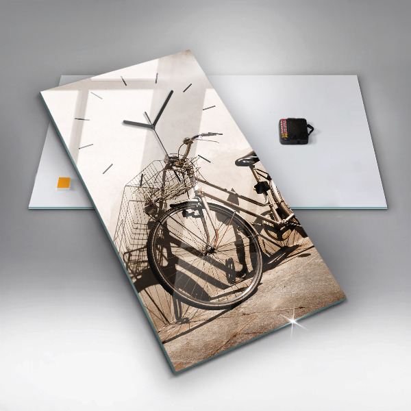Reloj de vidrio vertical Bicicleta italiana - espejomat.es