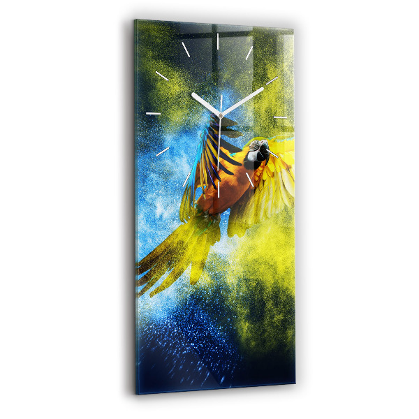 Reloj de cristal vertical Loro de colores - espejomat.es