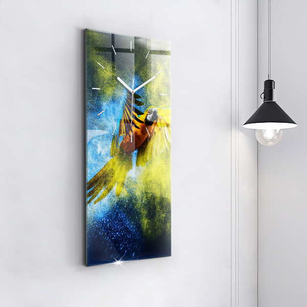 Reloj de cristal vertical Loro de colores - espejomat.es