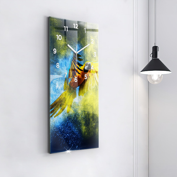 Reloj de cristal vertical Loro de colores - espejomat.es