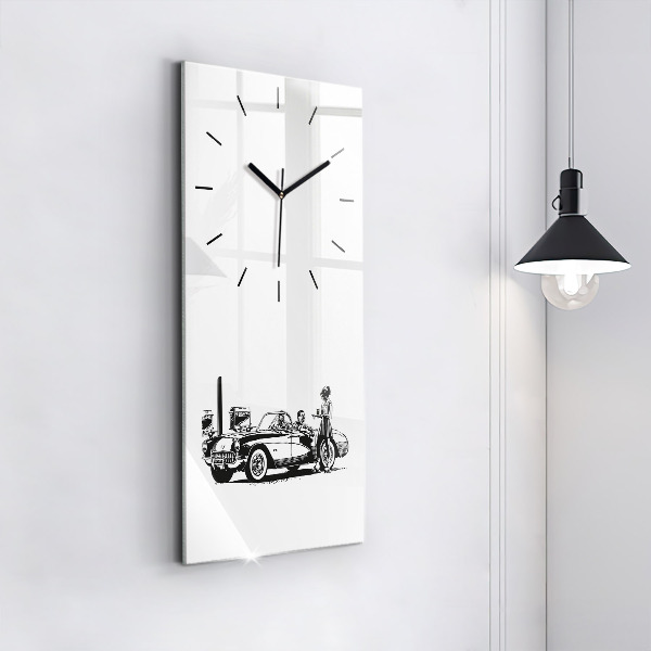 Reloj de cristal vertical Ilustración retro - espejomat.es