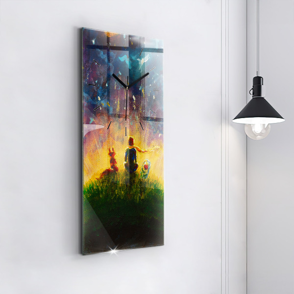 Reloj de cristal vertical Principito abstracto - espejomat.es