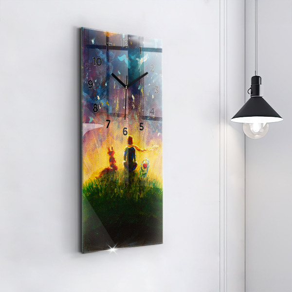 Reloj de cristal vertical Principito abstracto - espejomat.es