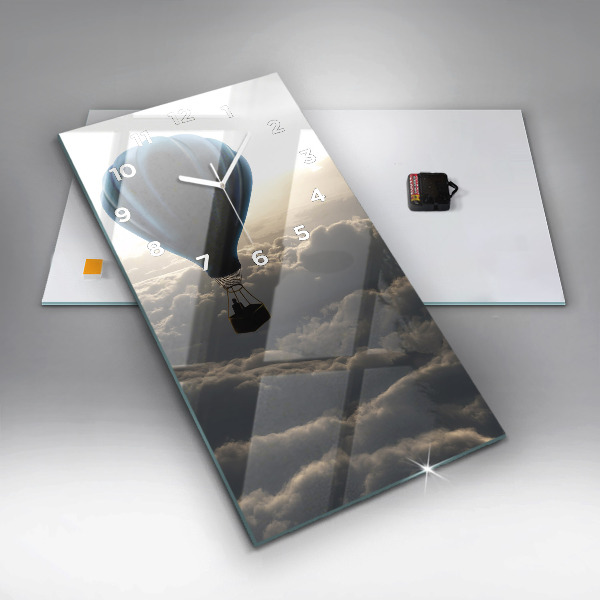 Reloj de vidrio vertical Globo en el cielo - espejomat.es