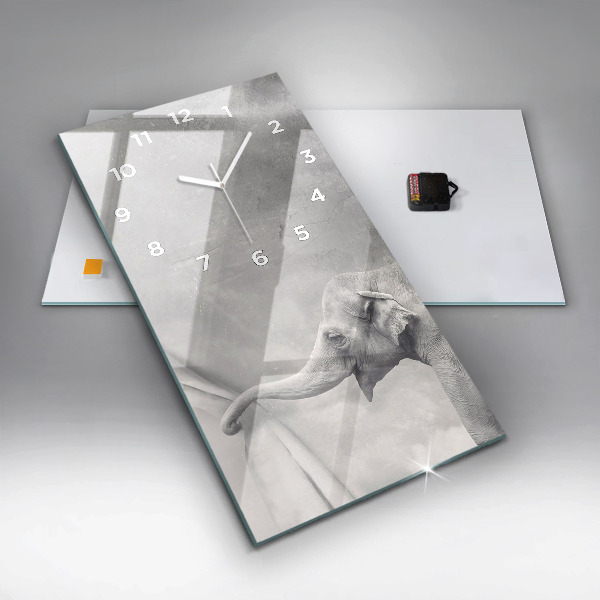 Reloj de cristal vertical Elefante - espejomat.es