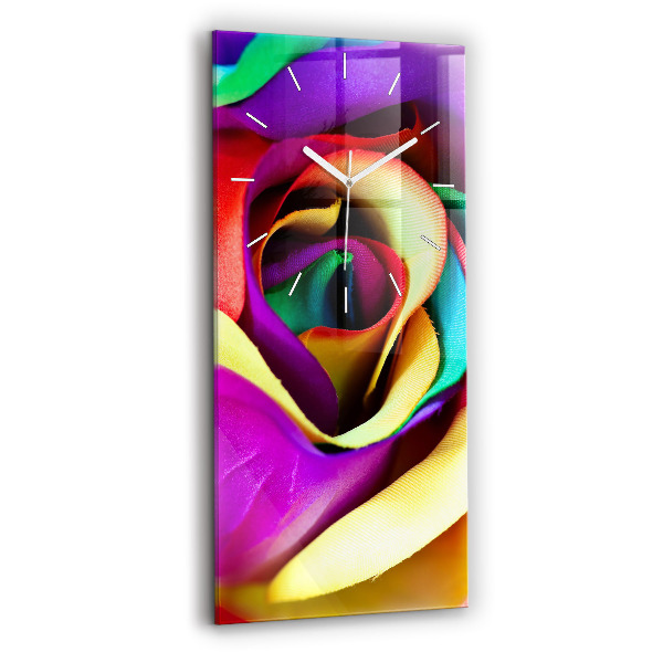 Reloj de vidrio vertical Rosa arco iris - espejomat.es