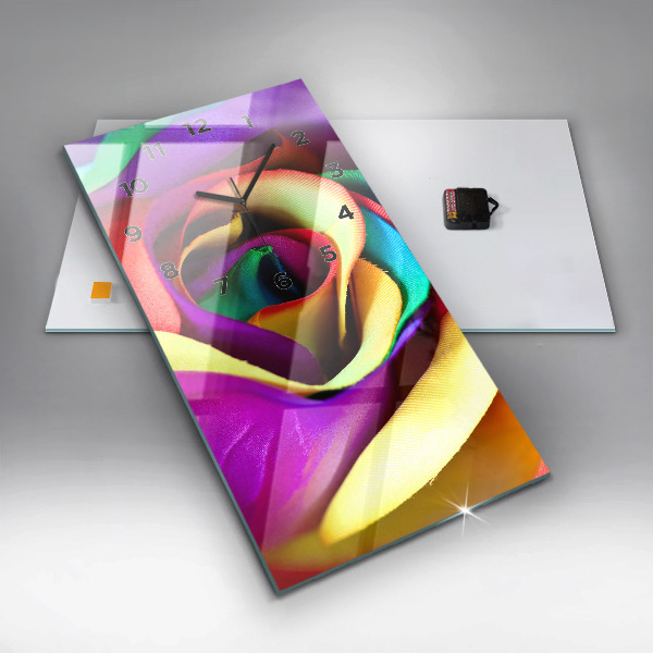 Reloj de vidrio vertical Rosa arco iris - espejomat.es