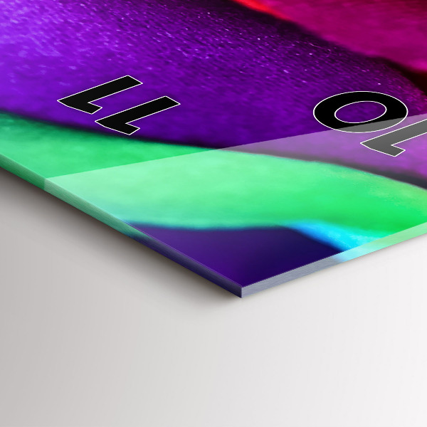 Reloj de vidrio vertical Rosa arco iris - espejomat.es