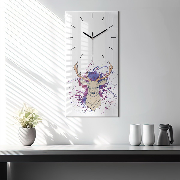 Reloj de vidrio vertical Ilustración vectorial de un ciervo - espejomat.es