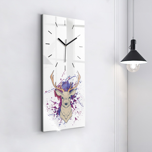 Reloj de vidrio vertical Ilustración vectorial de un ciervo - espejomat.es