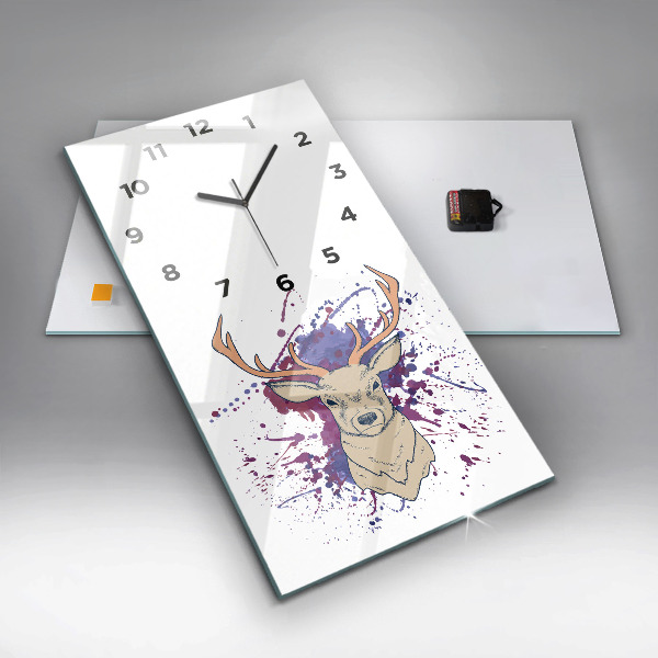 Reloj de vidrio vertical Ilustración vectorial de un ciervo - espejomat.es