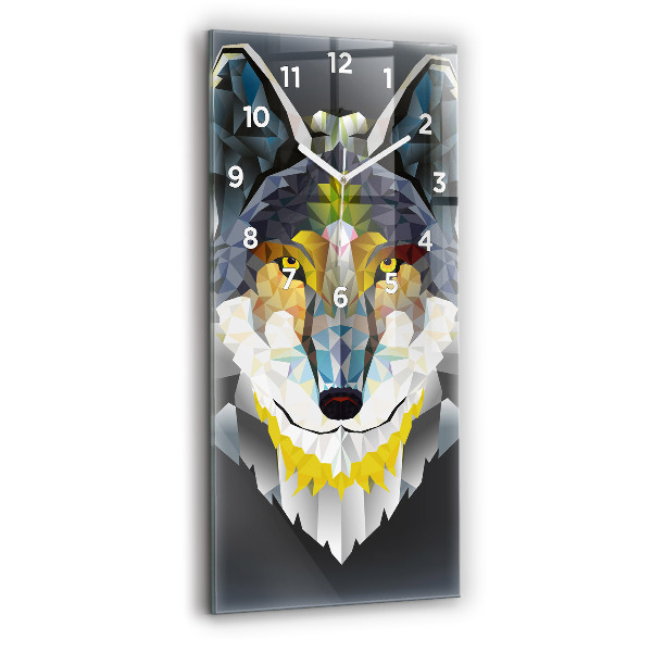 Reloj de vidrio vertical Cabeza de lobo - espejomat.es