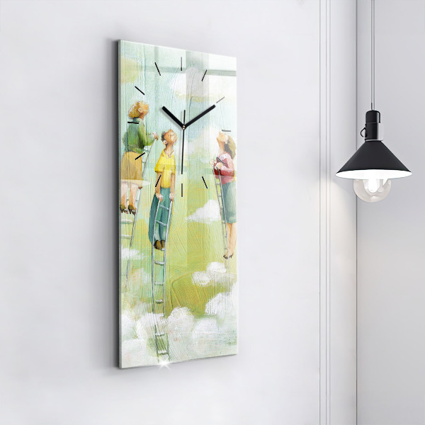 Reloj vertical Gente en una escalera - espejomat.es