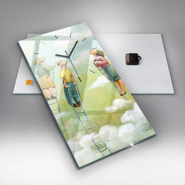 Reloj vertical Gente en una escalera - espejomat.es