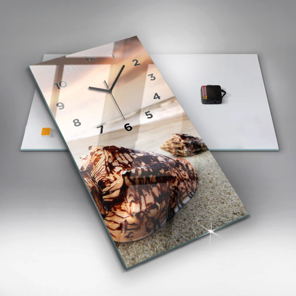 Reloj de cristal vertical Concha en la playa - espejomat.es