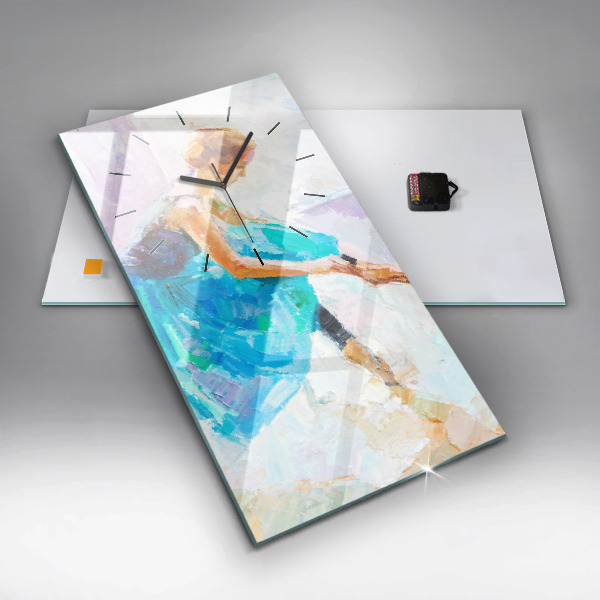 Reloj de cristal vertical Preparación de una bailarina - espejomat.es