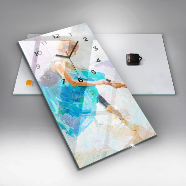 Reloj de cristal vertical Preparación de una bailarina - espejomat.es