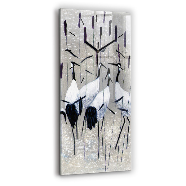 Reloj vertical Grullas en los juncos - espejomat.es
