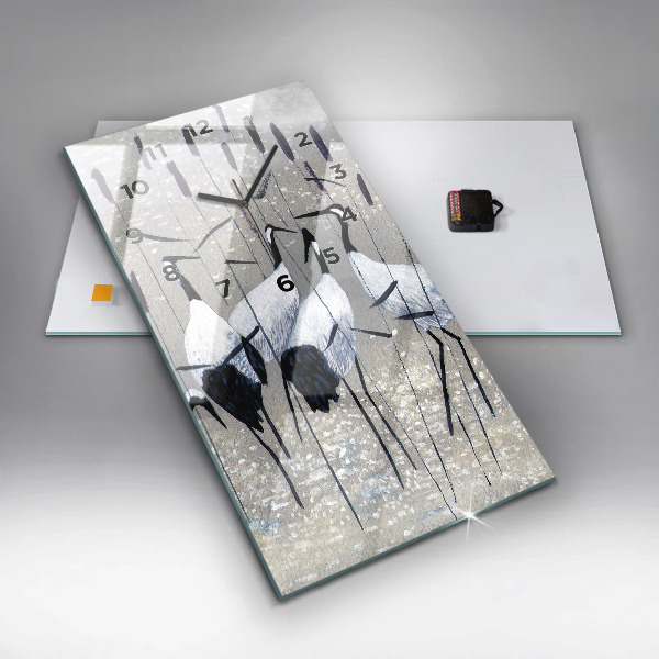 Reloj vertical Grullas en los juncos - espejomat.es