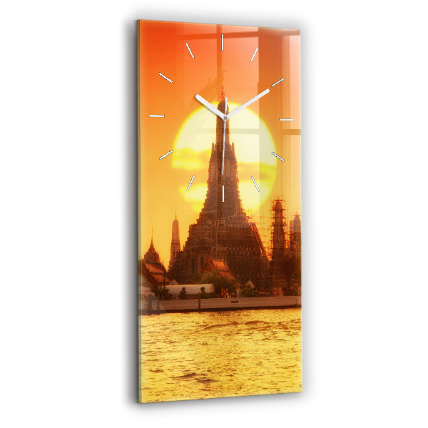 Reloj de vidrio vertical Wat arun Bangkok Tailandia - espejomat.es