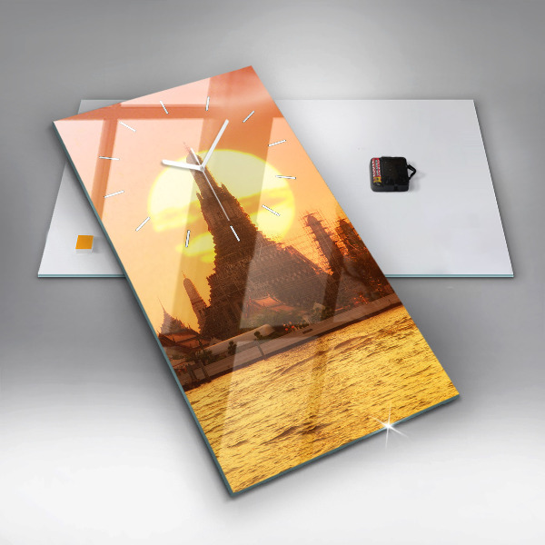 Reloj de vidrio vertical Wat arun Bangkok Tailandia - espejomat.es