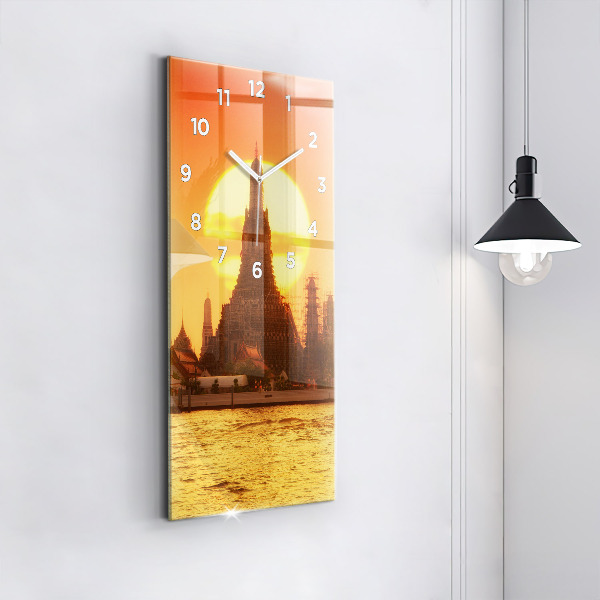 Reloj de vidrio vertical Wat arun Bangkok Tailandia - espejomat.es
