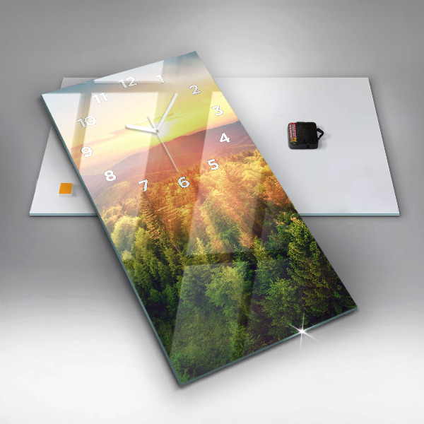 Reloj vertical Puesta de sol sobre las colinas - espejomat.es