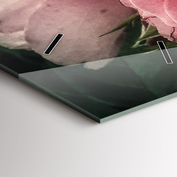 Reloj de cristal vertical Ramo de rosas rosas - espejomat.es