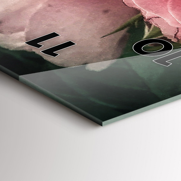 Reloj de cristal vertical Ramo de rosas rosas - espejomat.es