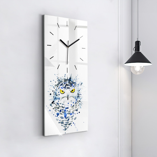 Reloj de cristal vertical Mirada de búho - espejomat.es