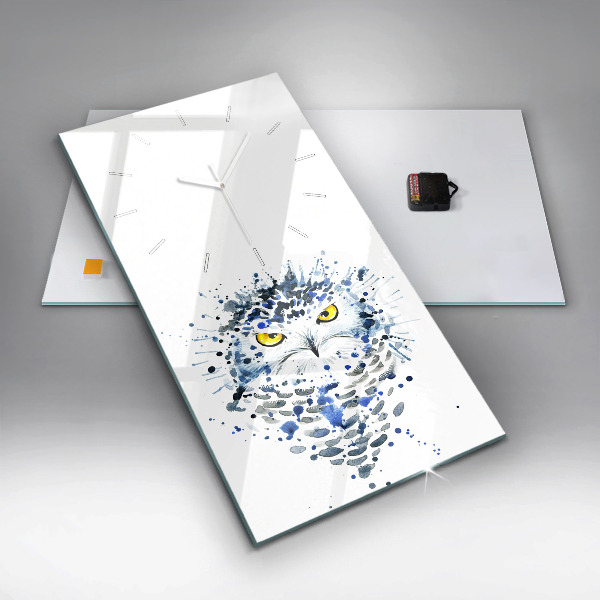 Reloj de cristal vertical Mirada de búho - espejomat.es