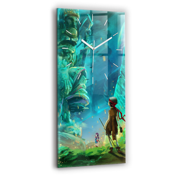 Reloj de cristal vertical Niños en un bosque de cuento - espejomat.es