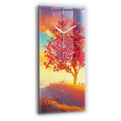 Reloj de cristal vertical Paisaje otoñal - espejomat.es