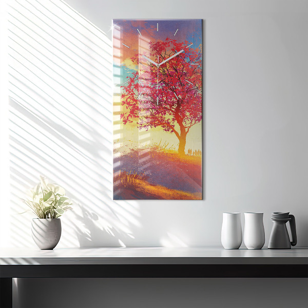 Reloj de cristal vertical Paisaje otoñal - espejomat.es