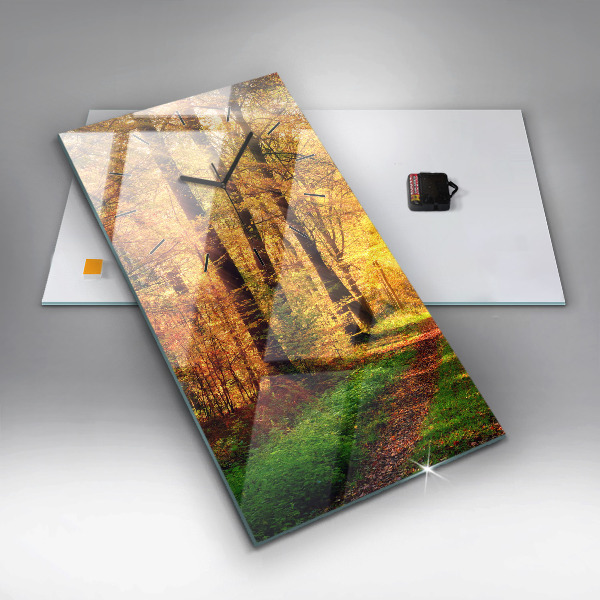 Reloj vertical Paisaje de bosque otoñal - espejomat.es