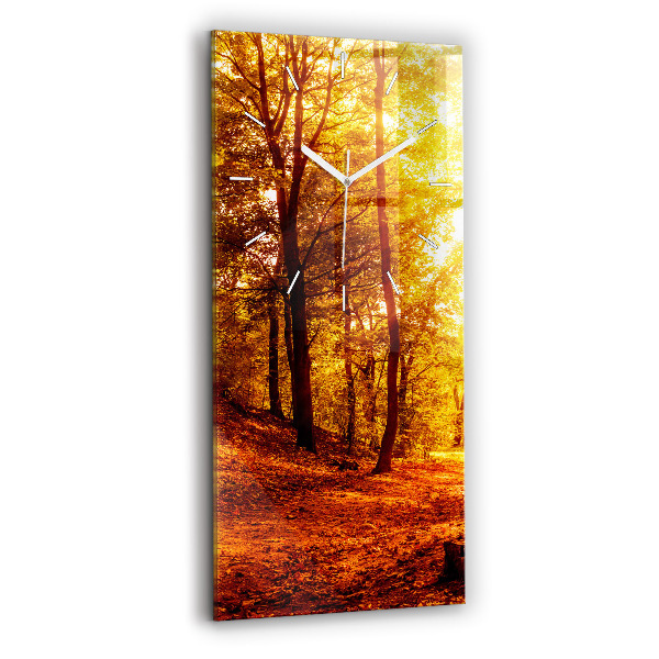 Reloj de vidrio vertical Paisaje forestal al sol - espejomat.es