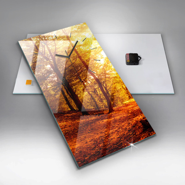 Reloj de vidrio vertical Paisaje forestal al sol - espejomat.es