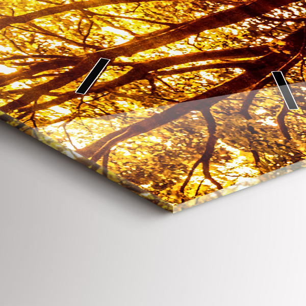 Reloj de vidrio vertical Paisaje forestal al sol - espejomat.es