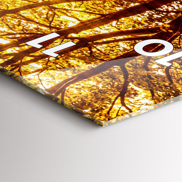 Reloj de vidrio vertical Paisaje forestal al sol - espejomat.es