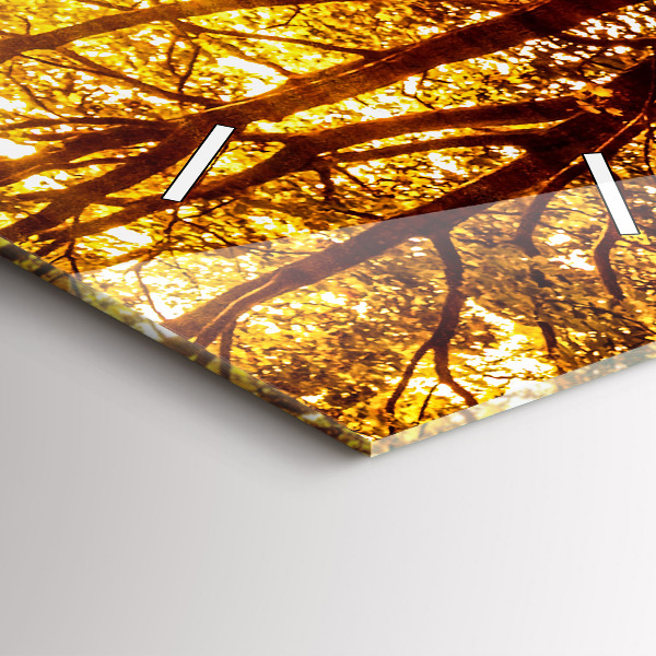 Reloj de vidrio vertical Paisaje forestal al sol - espejomat.es