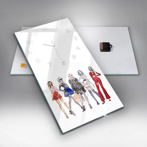 Reloj de vidrio vertical Chicas a la moda - espejomat.es