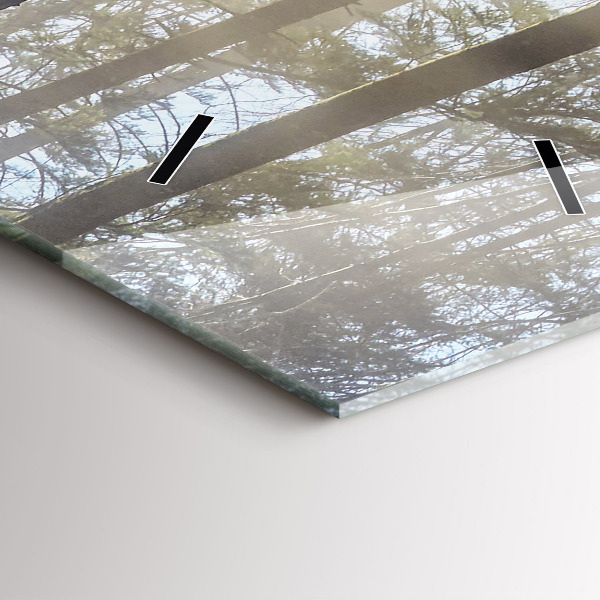 Reloj de cristal vertical Bosque en niebla - espejomat.es