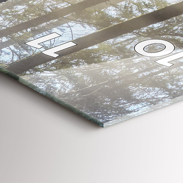 Reloj de cristal vertical Bosque en niebla - espejomat.es