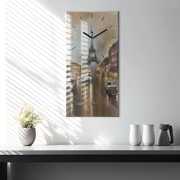 Reloj de cristal vertical Ciudad de París - espejomat.es