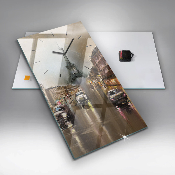 Reloj de cristal vertical Ciudad de París - espejomat.es